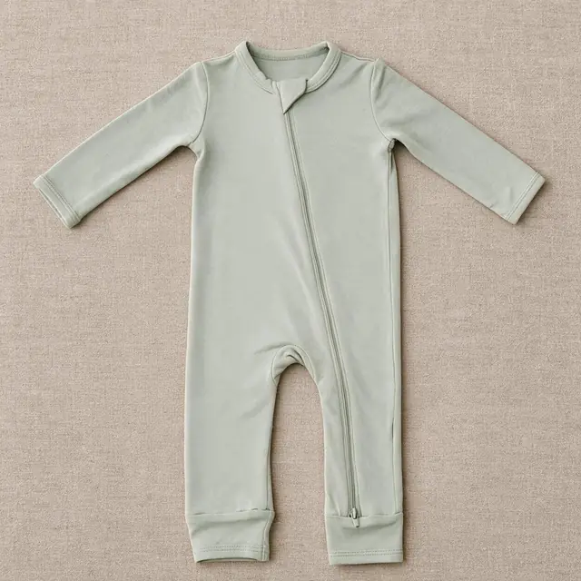 Front Zip Jumpsuit — Sage