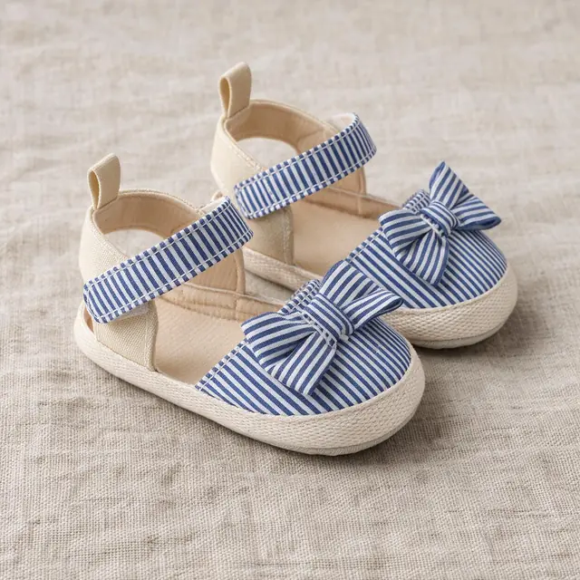 Ticking Bow Sandals