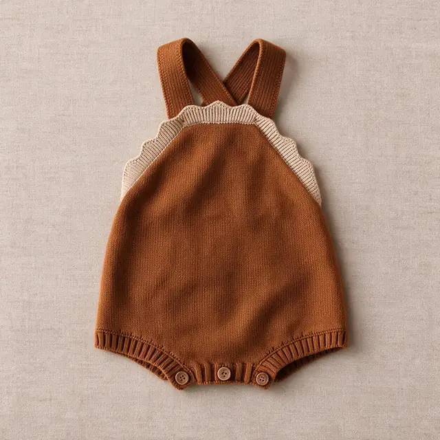 Shell-Edge Strap Romper