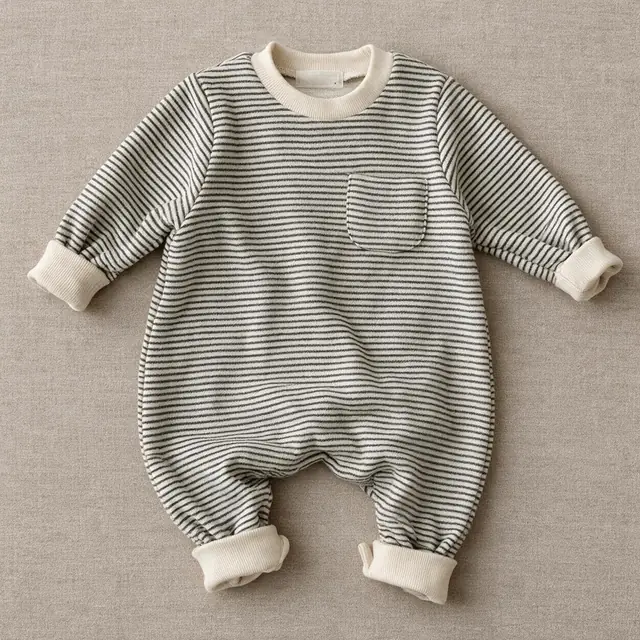 Ticking Pocket Romper