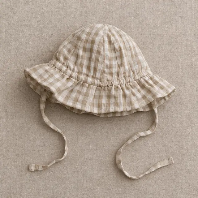 Gingham Frill Bonnet