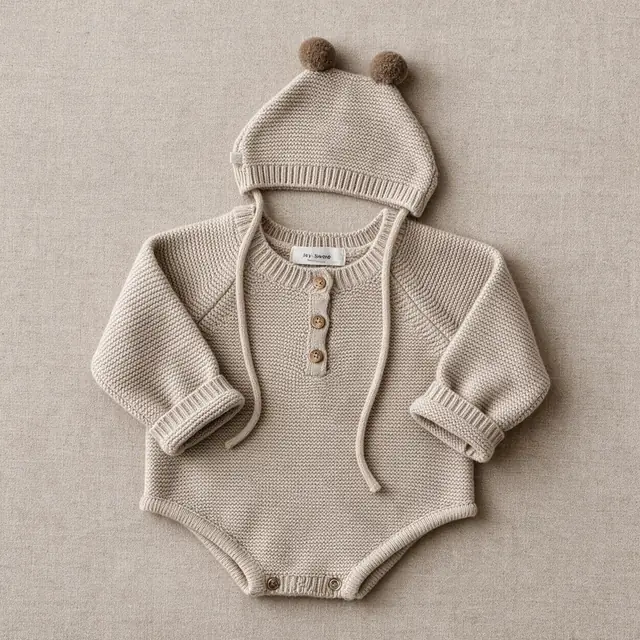 Seed Stitch Henley Romper