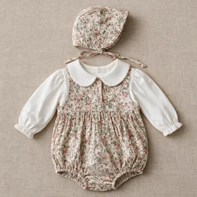 Rosehip Bonnet Bubble Romper