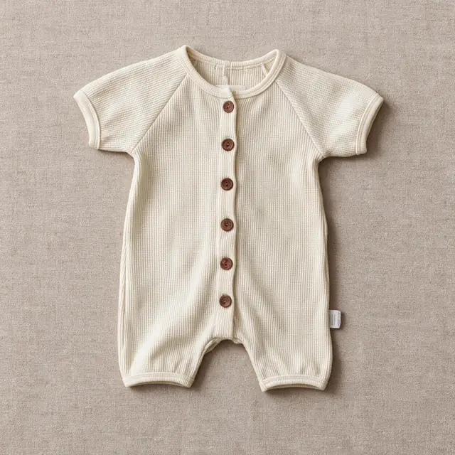 Honeycomb Placket Romper