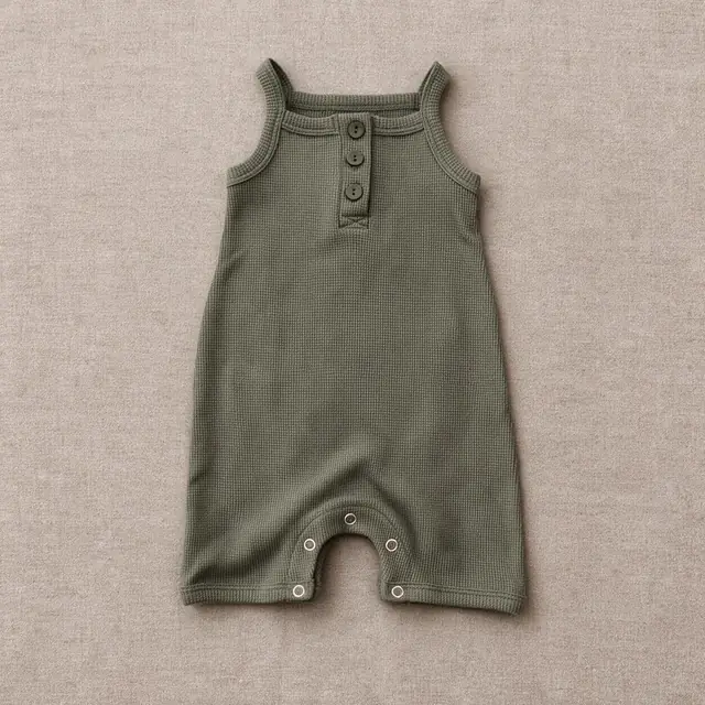 Pinafore Waffle Romper