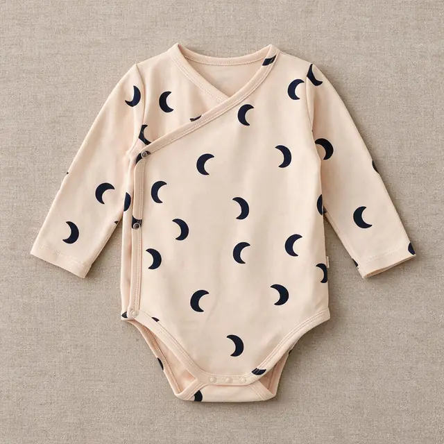 Crescent Print Wrap Top