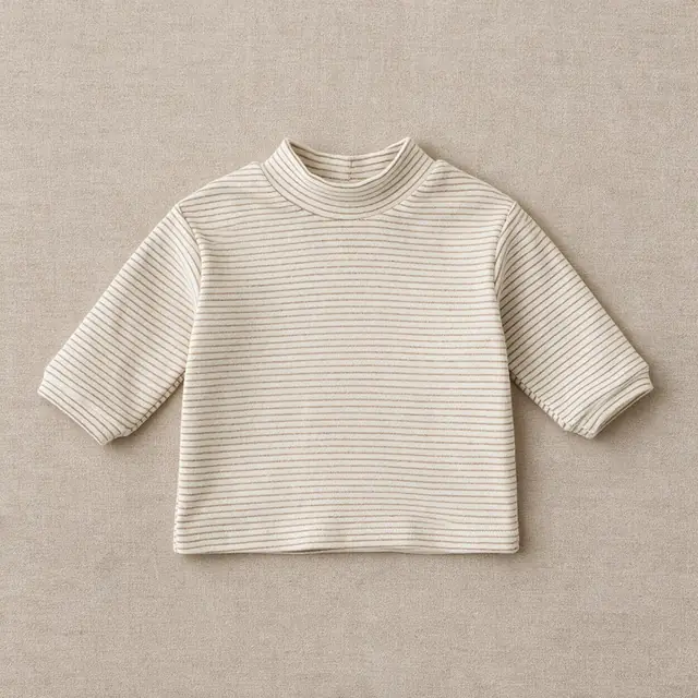 Mock Neck Stripe Top