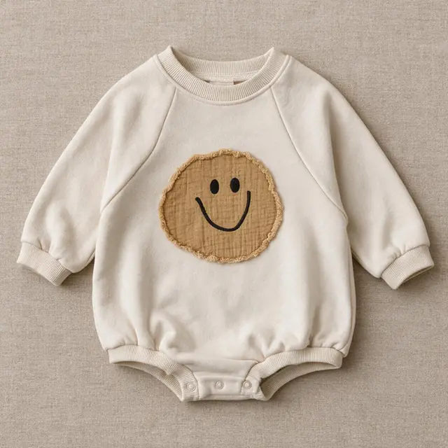 Smiley Patch Bubble Romper