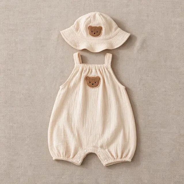 Teddy Crinkle Bubble Romper
