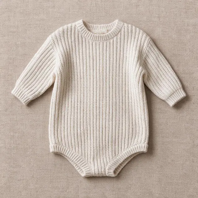 Plait Rib Bubble Romper
