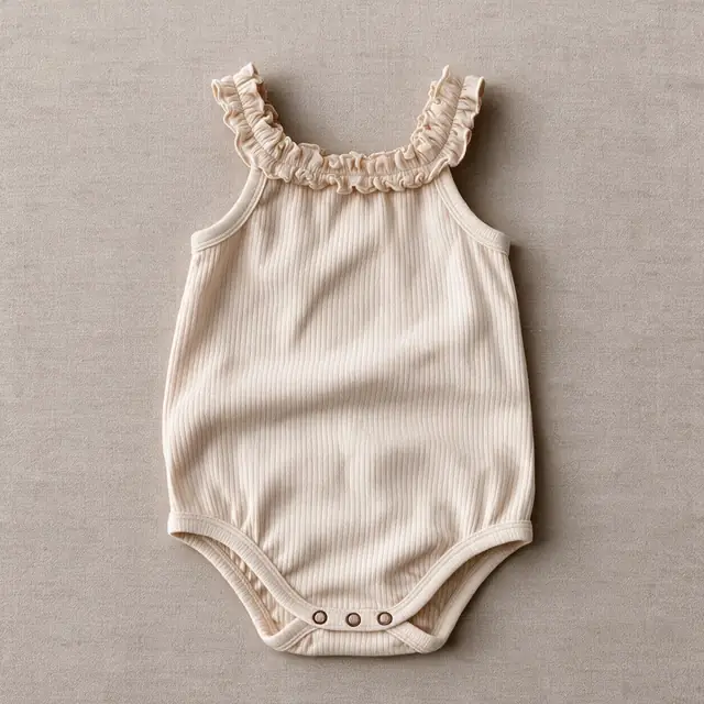 Frill-Neck Rib Bodysuit
