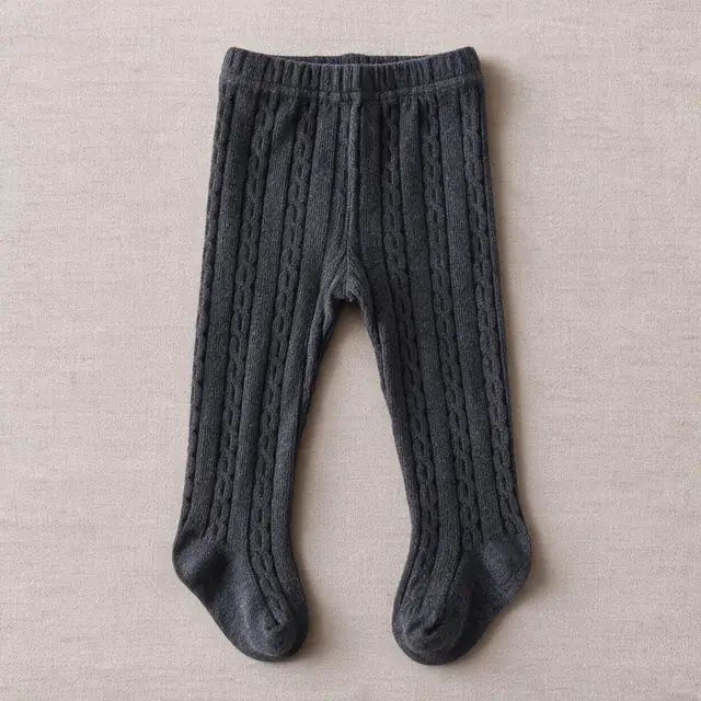 Plait Footed Leggings — Dark Gray