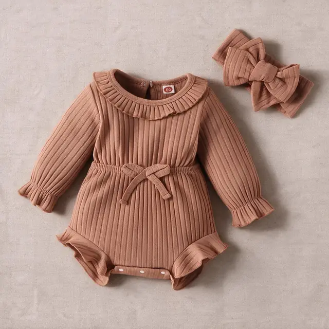 Frill Ribbon Romper Set