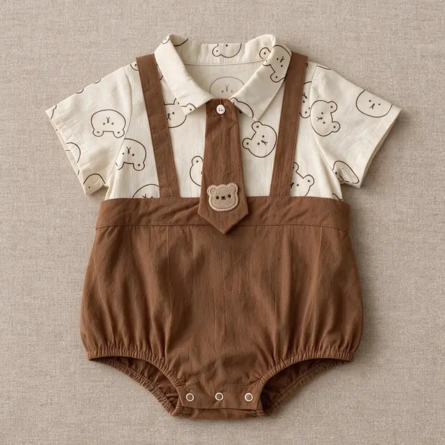 Bramble Bear Collar Bubble Romper