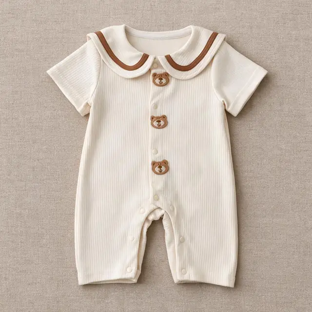 Peter Pan Bear Button Romper