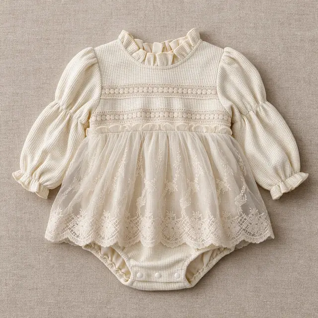 Shell Hem Bubble Romper