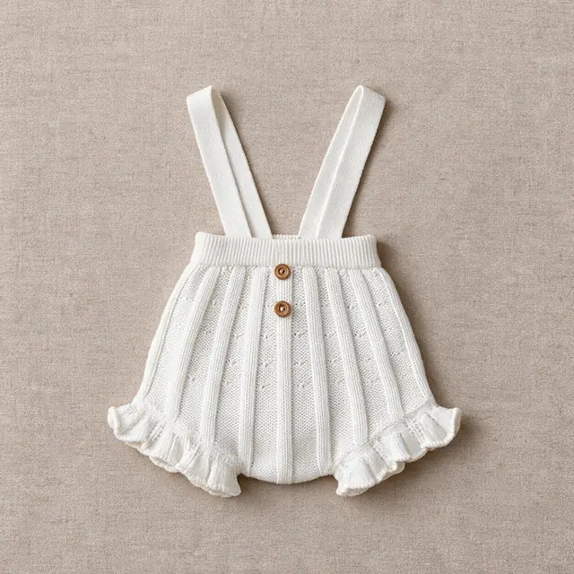 Openwork Frill Overalls