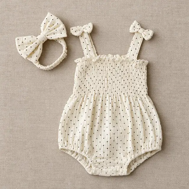 Dewdrop Smocked Romper Set