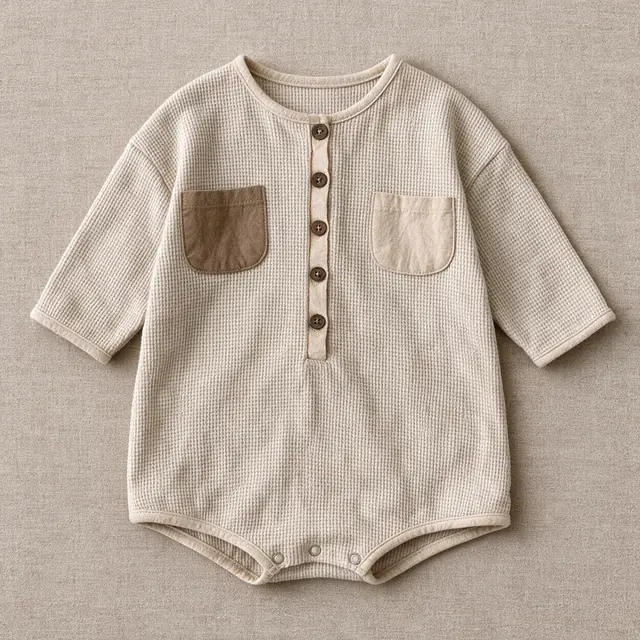 Placket Pocket Bubble Romper