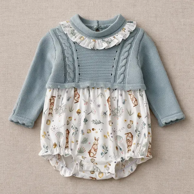 Cottage Rabbit Bubble Romper