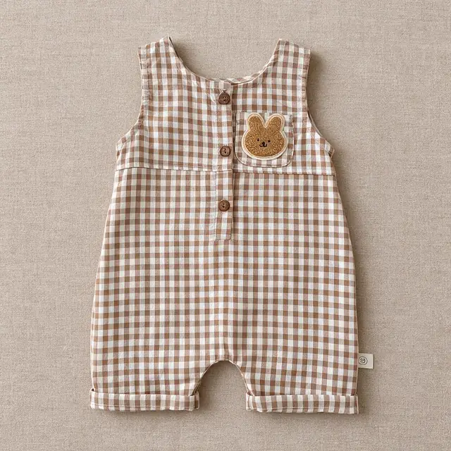 Patch Pocket Gingham Romper
