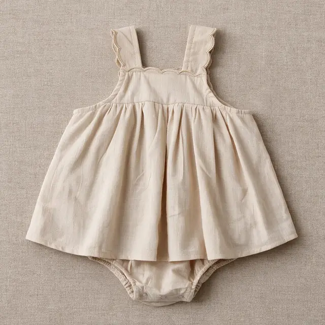 Shell-Edge Bubble Romper