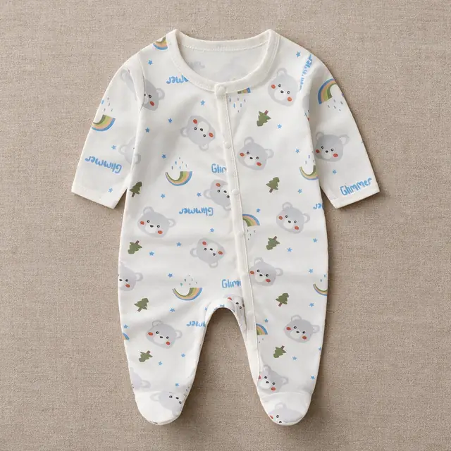 Teddy Rainbow Footed Sleepsuit