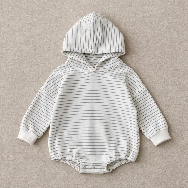 Pinstripe Hood Bubble Romper