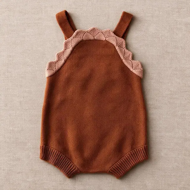 Seaside Shell-Edge Strap Romper
