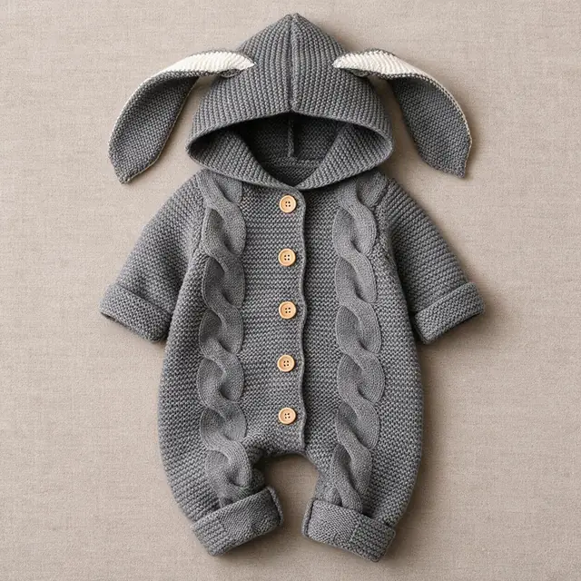 Plait Bunny Ear Hooded Romper