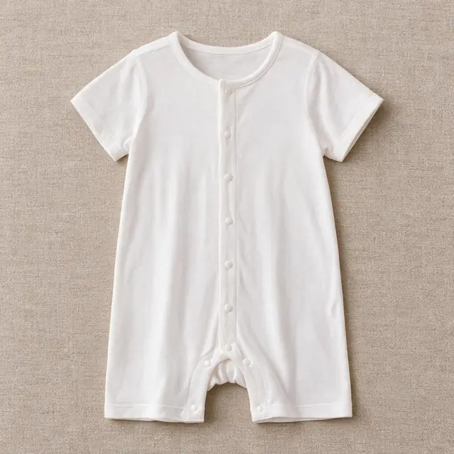 Placket Short-Sleeve Romper