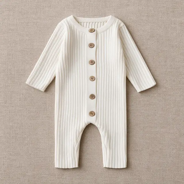 Ribbed Placket Romper