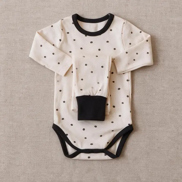 Pebble-Dot Bodysuit Set