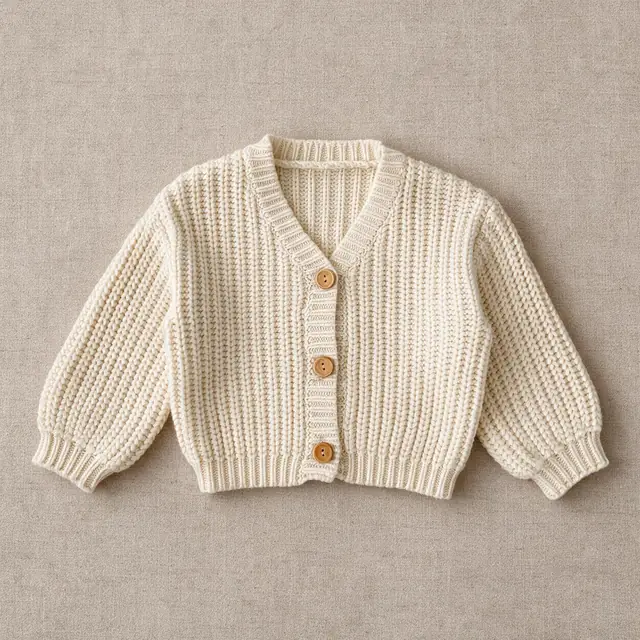 Ribbed V-Neck Cardigan