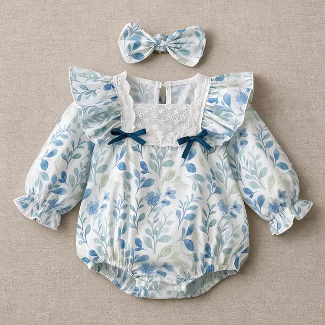 Christening Bow Romper Set