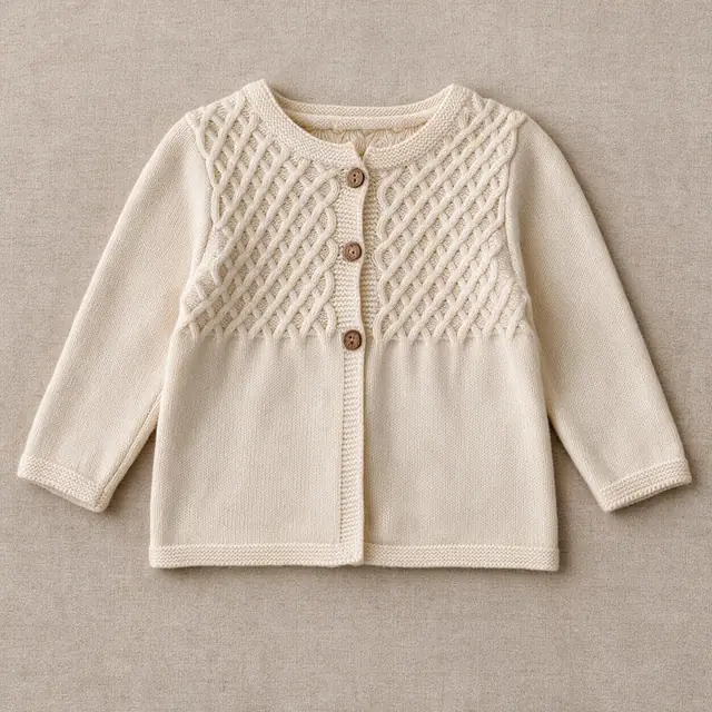 Lattice Yoke Cardigan