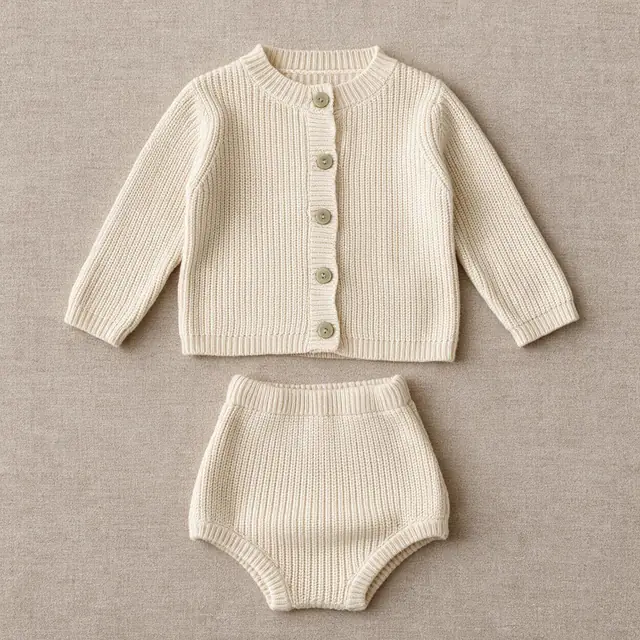 Ribbed Cardigan Set