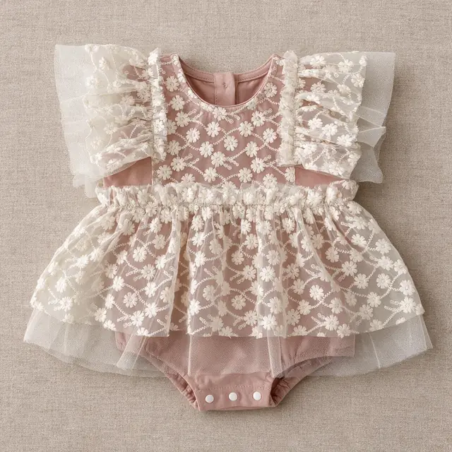 Hollyhock Overlay Romper