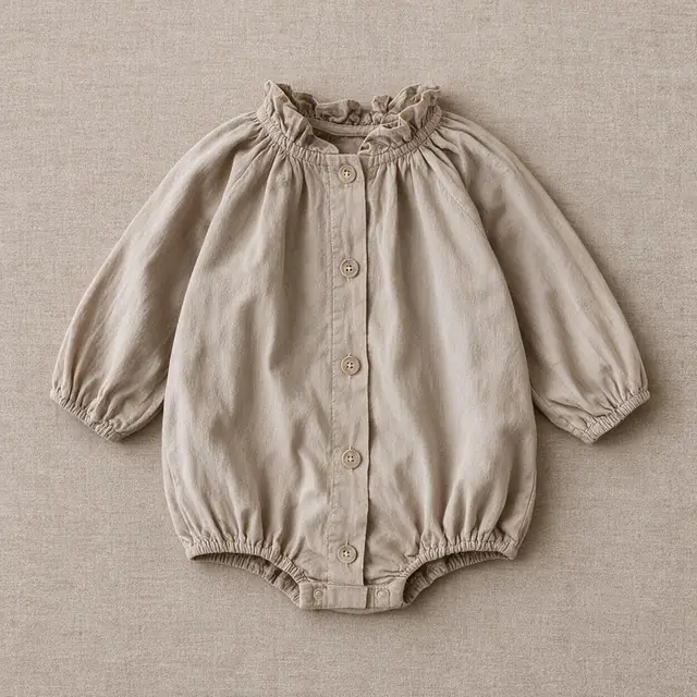 Frill Button Bubble Romper