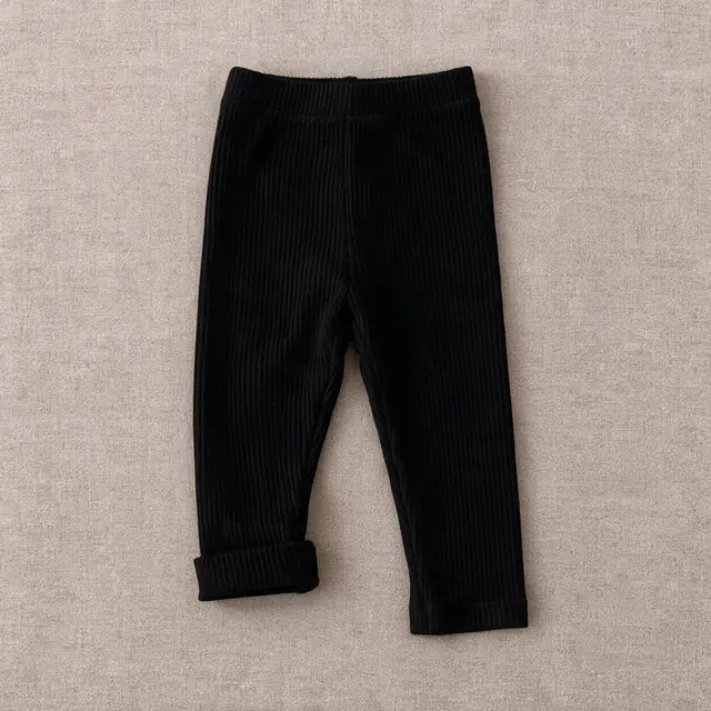 Rolled-Hem Rib Pants