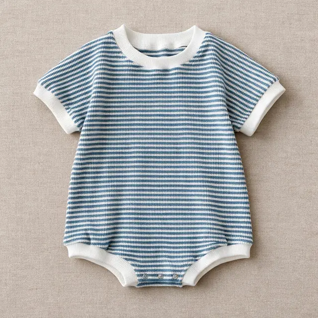 Ticking Stripe Bubble Romper