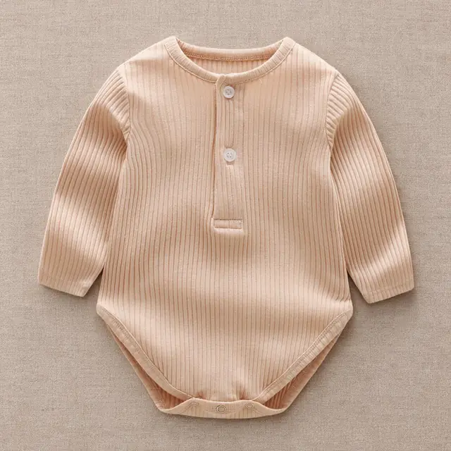 Placket Long-Sleeve Romper