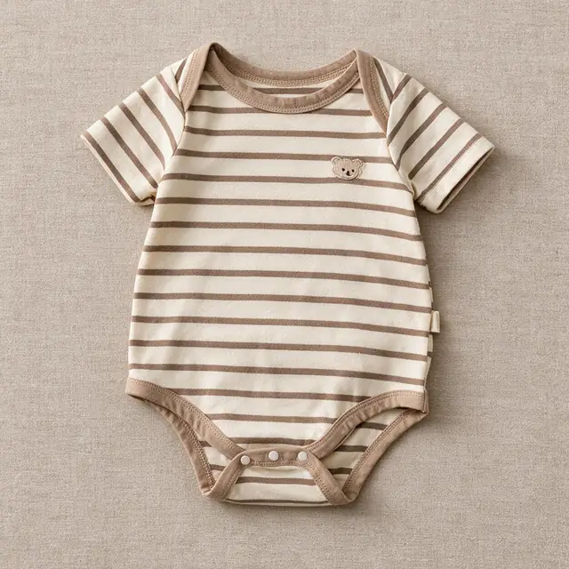 Teddy Ticking Romper