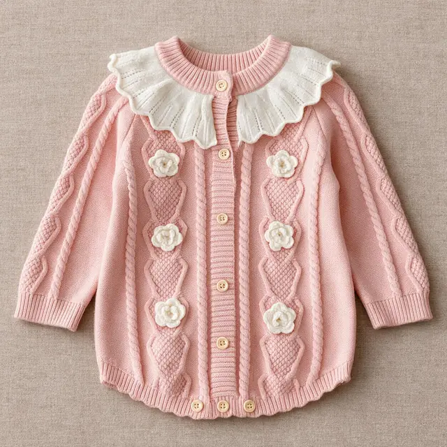 Aran Rosebud Cardigan