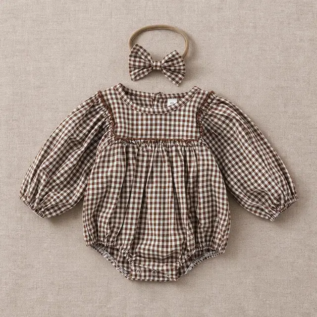 Frill Gingham Romper