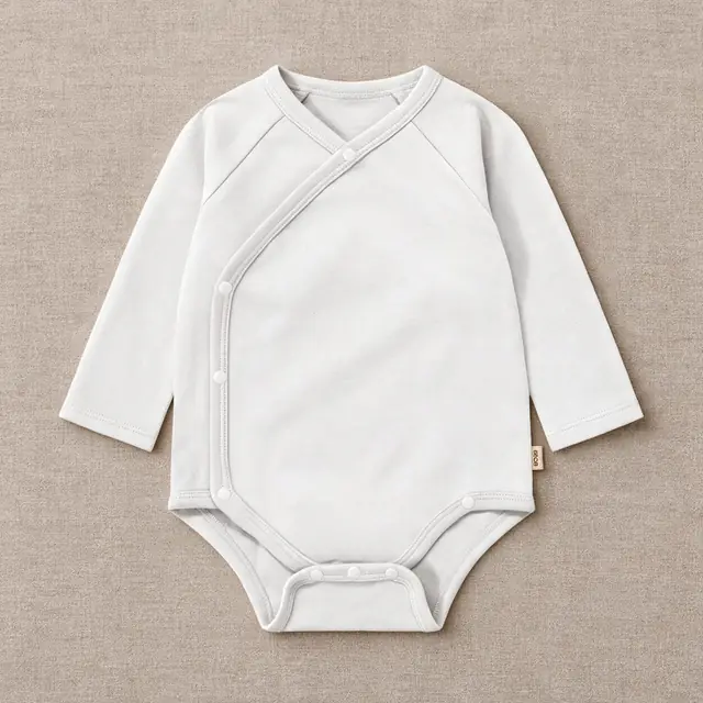 Wrap-Front Piped Romper