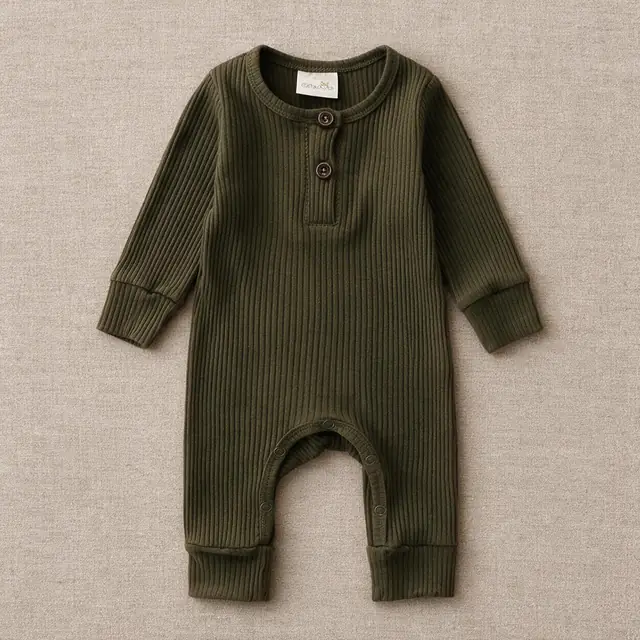 Buttonhole Henley Romper