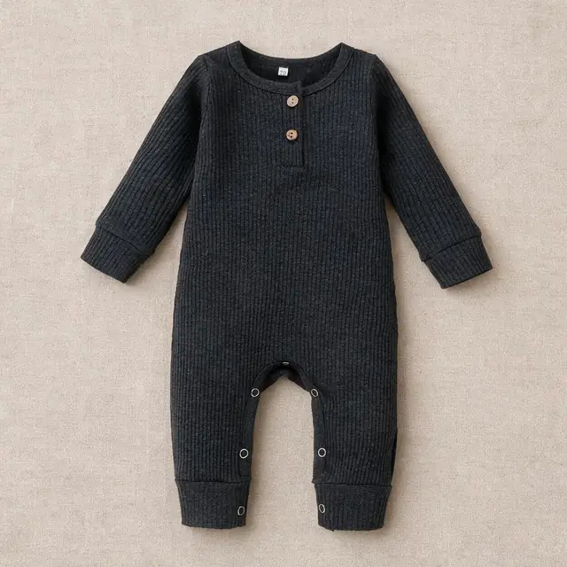 Cuffed Henley Romper