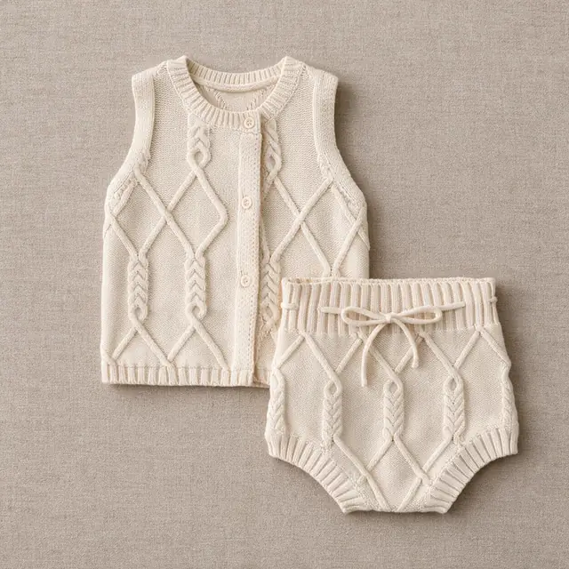 Trellis Cable Vest Set