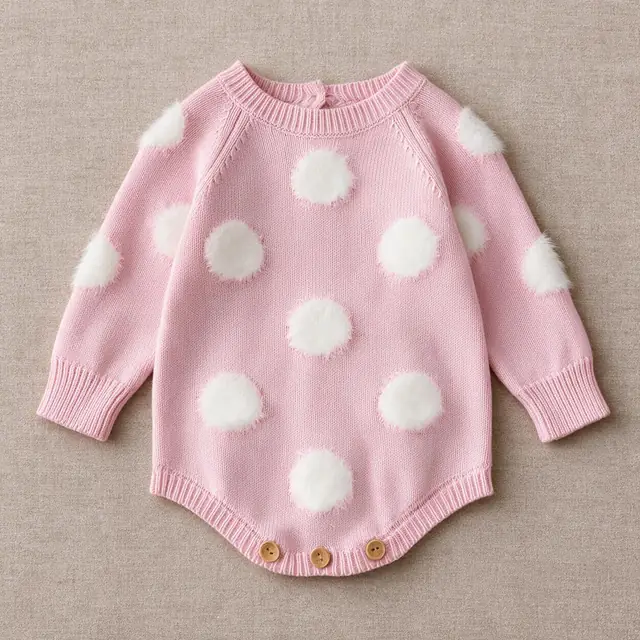 Pebble-Dot Raglan Romper